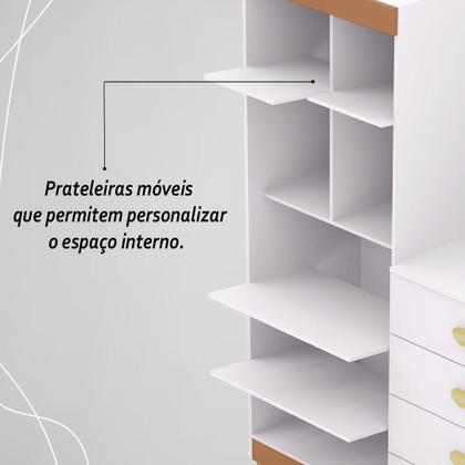 Imagem de Cômoda Roupeiro 2 Portas 4 Gavetas Cristal