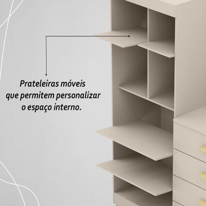 Imagem de Cômoda Roupeiro 2 Portas 4 Gavetas Cristal