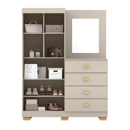 Imagem de Cômoda Roupeiro 2 Portas 4 Gavetas Cristal