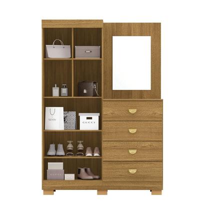 Imagem de Cômoda Roupeiro Allure 4 Gavetas 1 Espelho 2 Portas com Prateleiras Nature G98 - Gran Belo