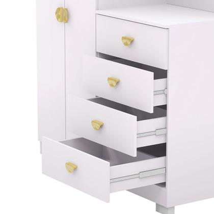 Imagem de Cômoda Roupeiro Allure 4 Gavetas 2 Portas com Prateleiras Branco G98 - Gran Belo