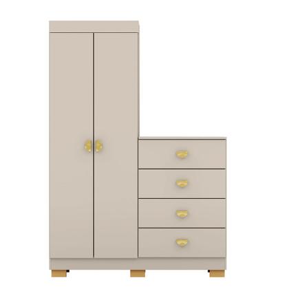 Imagem de Cômoda Roupeiro Allure 4 Gavetas 2 Portas com Prateleiras Fendi G98 - Gran Belo