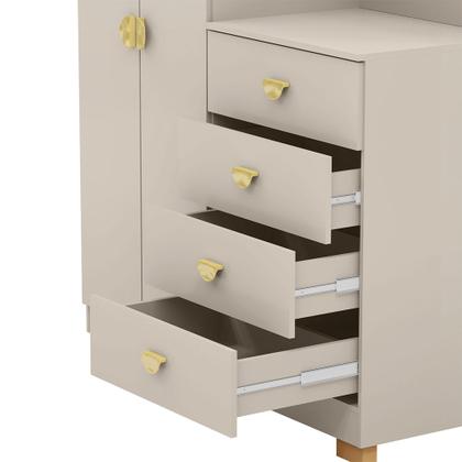 Imagem de Cômoda Roupeiro Allure 4 Gavetas 2 Portas com Prateleiras Fendi G98 - Gran Belo