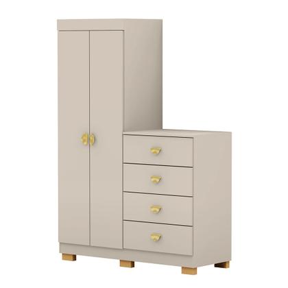 Imagem de Cômoda Roupeiro Allure 4 Gavetas 2 Portas com Prateleiras Fendi G98 - Gran Belo