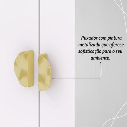 Imagem de Cômoda Roupeiro Com Espelho 2 Portas 4 Gavetas Cristal