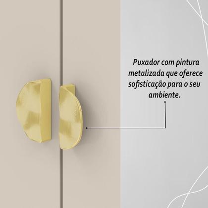 Imagem de Cômoda Roupeiro Com Espelho 2 Portas 4 Gavetas Cristal