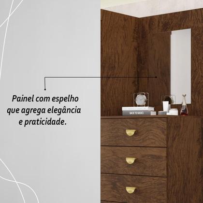 Imagem de Cômoda Roupeiro Com Espelho 2 Portas 4 Gavetas Cristal