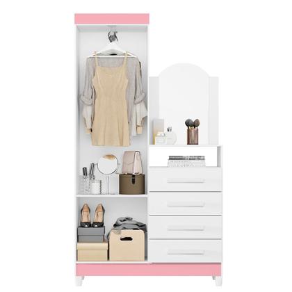 Imagem de Comoda Roupeiro Com Espelho Tokyo Rosa