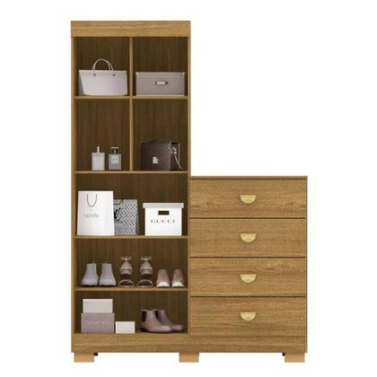 Imagem de Cômoda Roupeiro Cristal 4 Gavetas 2 Portas Nature - Vila Rica