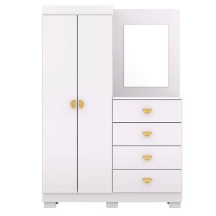 Imagem de Comoda Roupeiro Espelho 120 Cm 2 Portas 20034 Branco Camarim Flex