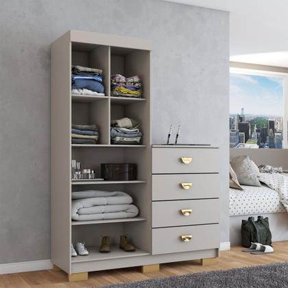 Imagem de Cômoda Roupeiro Ingleses 2 Portas 4 Gavetas Fendi - Panorama Móveis