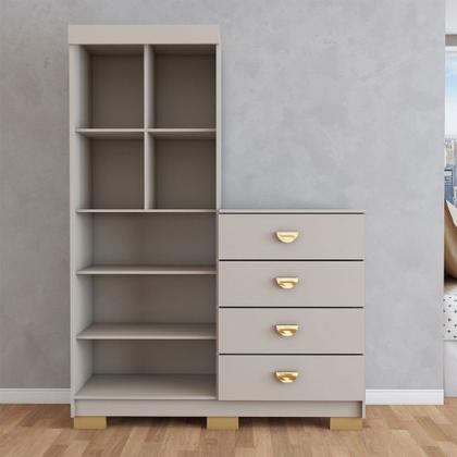 Imagem de Cômoda Roupeiro Ingleses 2 Portas 4 Gavetas Fendi - Panorama Móveis