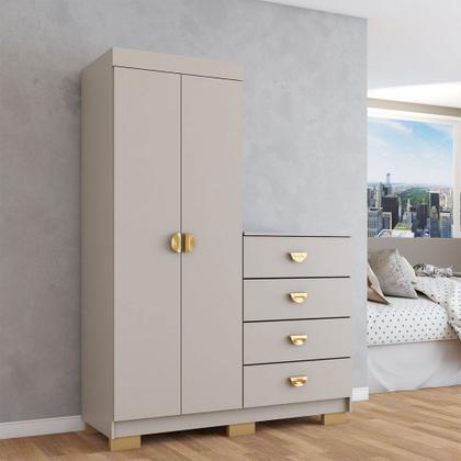 Imagem de Cômoda Roupeiro Ingleses 2 Portas 4 Gavetas Fendi - Panorama Móveis