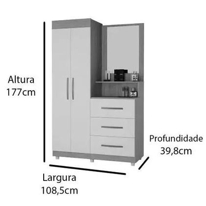 Imagem de Cômoda Roupeiro ONIX FREIJÓ/PÉROLA