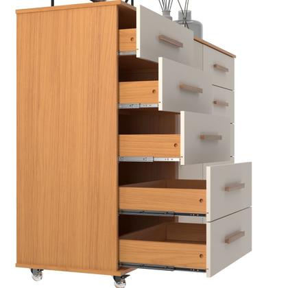 Imagem de Cômoda Sapateira 1 Porta 10 Gavetas com Rodízio Monterrey Yescasa