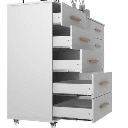 Imagem de Cômoda Sapateira 1 Porta 10 Gavetas com Rodízio Monterrey Yescasa