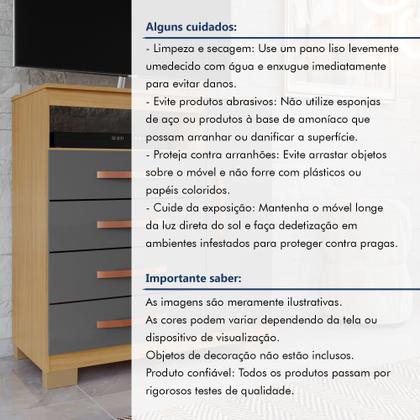 Imagem de Cômoda Sapateira 1 Porta 4 Gavetas Itapema