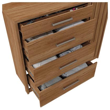 Imagem de Cômoda Sapateira 1 Porta 4 Gavetas Marrom Palacius Caemmun