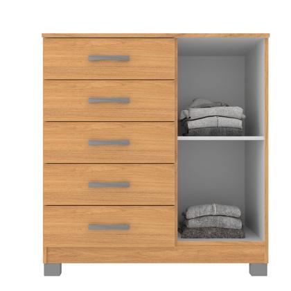 Imagem de Cômoda Sapateira 1 Porta 5 Gavetas Zurique  com Pés