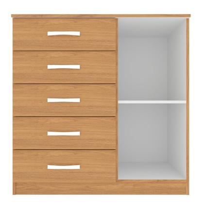Imagem de Cômoda Sapateira 1 Porta 5 Gavetas Zurique Marrom/Cinamomo