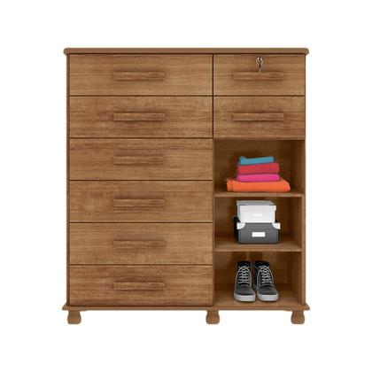Imagem de Cômoda Sapateira 1 Porta 8 Gavetas Grande Casal com Chaveadura Portugal