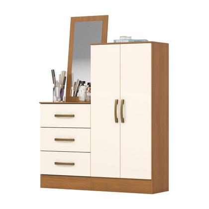 Imagem de Cômoda Sapateira 2 Portas 3 Gavetas Cinamomo/Off White B700 - Henn