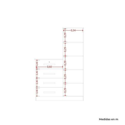 Imagem de Cômoda Sapateira com Espelho 4 Gavetas 1 Porta Cancun Espresso Móveis Cinamomo/Off White