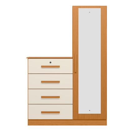 Imagem de Cômoda Sapateira com Espelho 4 Gavetas 1 Porta Cancun Espresso Móveis