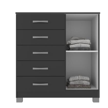 Imagem de Cômoda Sapateira com Pés 1 Porta 5 Gavetas