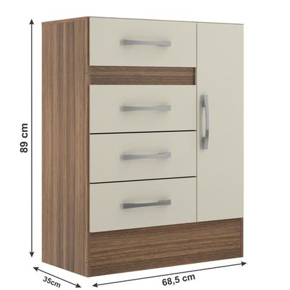 Imagem de Cômoda Sapateira Grande 4 Gavetas 1 Porta