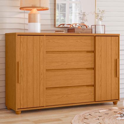 Imagem de Cômoda Sapateira Grande 4 Gavetas 2 Portas Flex Evidência