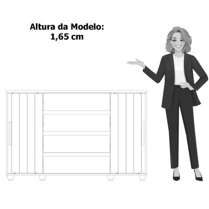 Imagem de Cômoda Sapateira Grande 4 Gavetas 2 Portas Flex Evidência