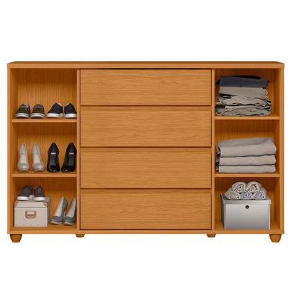 Imagem de Cômoda Sapateira Grande 4 Gavetas 2 Portas Flex Evidência