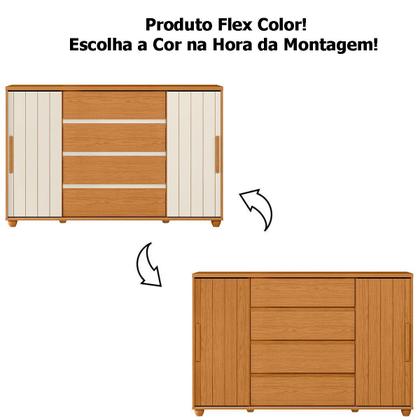 Imagem de Cômoda Sapateira Grande 4 Gavetas 2 Portas Flex Evidência