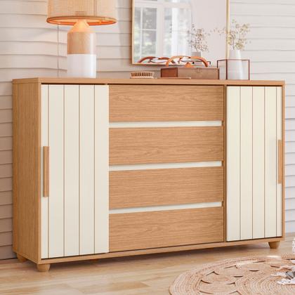 Imagem de Cômoda Sapateira Grande 4 Gavetas 2 Portas Flex Evidência