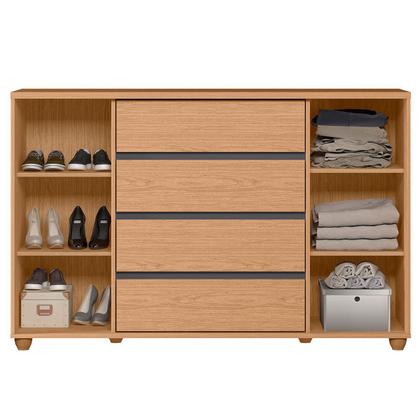 Imagem de Cômoda Sapateira Grande 4 Gavetas 2 Portas Flex Evidência