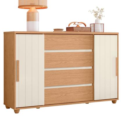 Imagem de Cômoda Sapateira Grande 4 Gavetas 2 Portas Flex Evidência