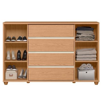 Imagem de Cômoda Sapateira Grande 4 Gavetas 2 Portas Flex Evidência