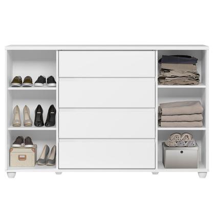 Imagem de Cômoda Sapateira Grande 4 Gavetas 2 Portas Flex Evidência