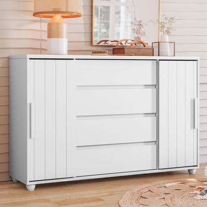 Imagem de Cômoda Sapateira Grande 4 Gavetas 2 Portas Flex Evidência