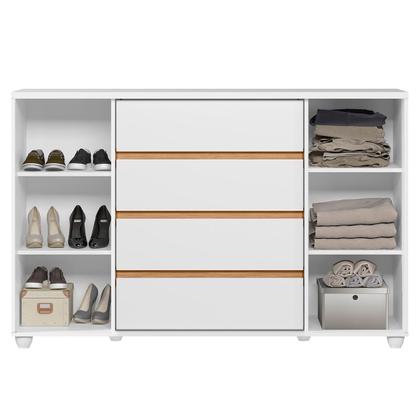 Imagem de Cômoda Sapateira Grande 4 Gavetas 2 Portas Flex Evidência