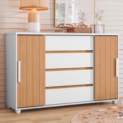 Imagem de Cômoda Sapateira Grande 4 Gavetas 2 Portas Flex Evidência