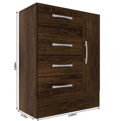 Imagem de Cômoda Sapateira Grande Duquesa 4 Gavetas 1 Porta
