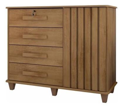 Imagem de Cômoda Sapateira Grécia Com Chave 1 Porta Ripado Flex - 4 Cores