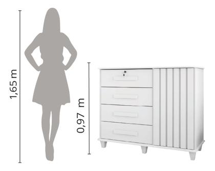 Imagem de Cômoda Sapateira Grécia Com Chave 1 Porta Ripado Flex - 4 Cores