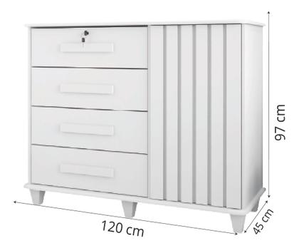 Imagem de Cômoda Sapateira Grécia Com Chave 1 Porta Ripado Flex - 4 Cores