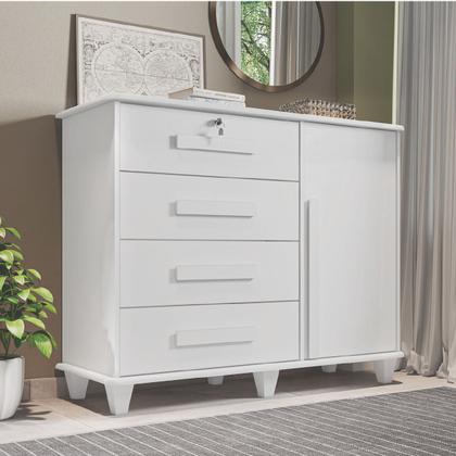 Imagem de Cômoda Sapateira Grécia Com Chave 1 Porta Ripado Flex - 4 Cores