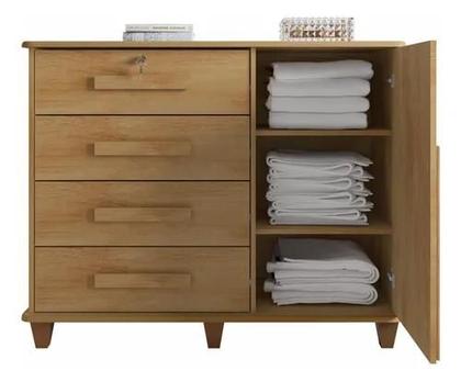 Imagem de Cômoda Sapateira Grécia Com Chave 1 Porta Ripado Flex - 4 Cores