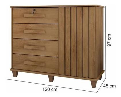 Imagem de Cômoda Sapateira Grécia Com Chave 1 Porta Ripado Flex - 4 Cores