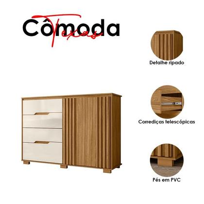 Imagem de Cômoda Sapateira Texas Freijó Off White - Moval